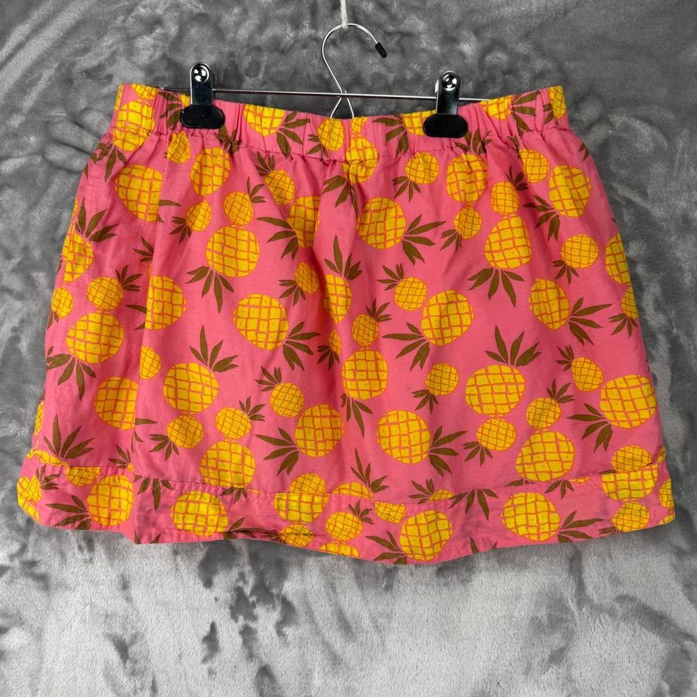 J.Crew Pink Pineapple Print Cotton Mini Skirt Womens Medium 37577 SP 17 - Picture 2 of 16